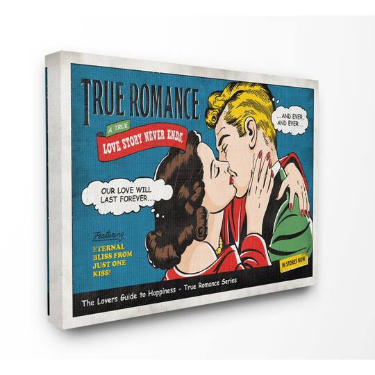 Stupell Industries; Stupell Industries True Romance Comic Retro Canvas Wall Art; Category:Canvas Art; Image:1